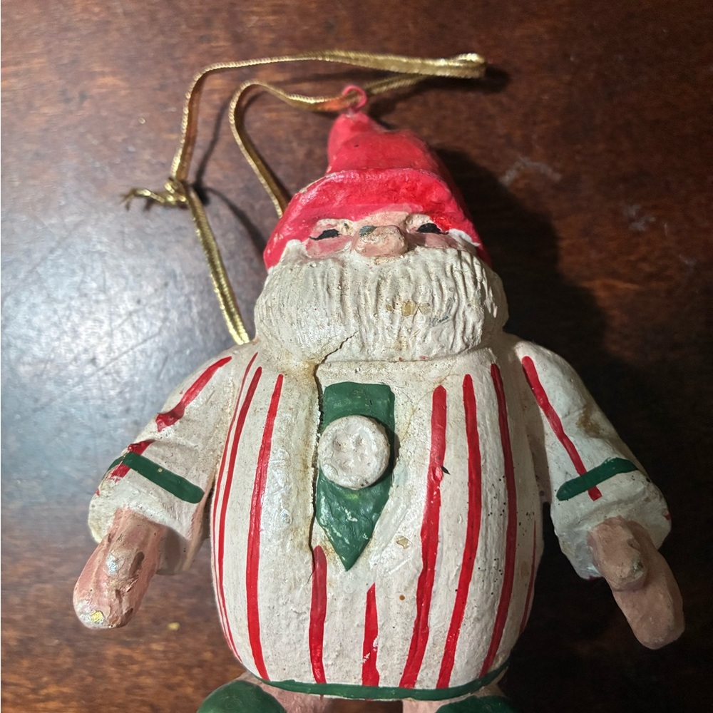 Vintage House of Hatten Santa in Pajamas Christmas Ornament